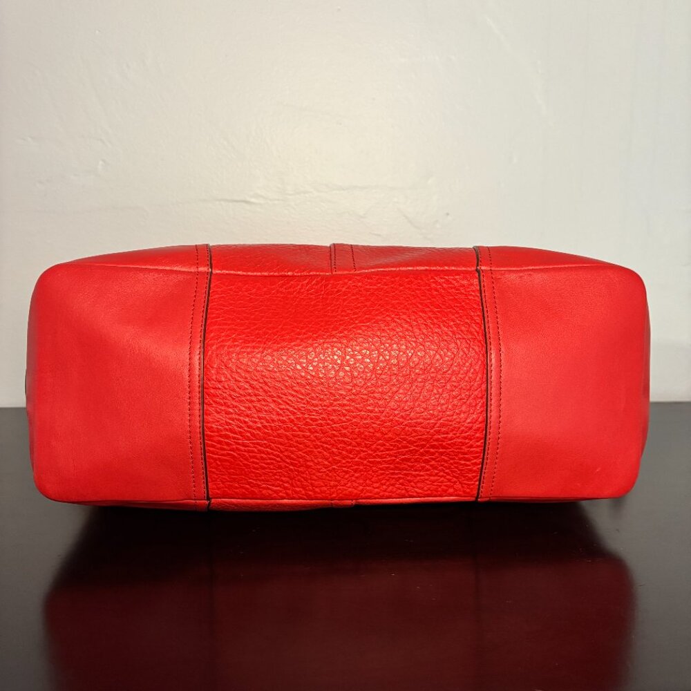 Coach Hadley Luxe Grain Bright Red Leather Zip Satchel - Picture 7 of 11